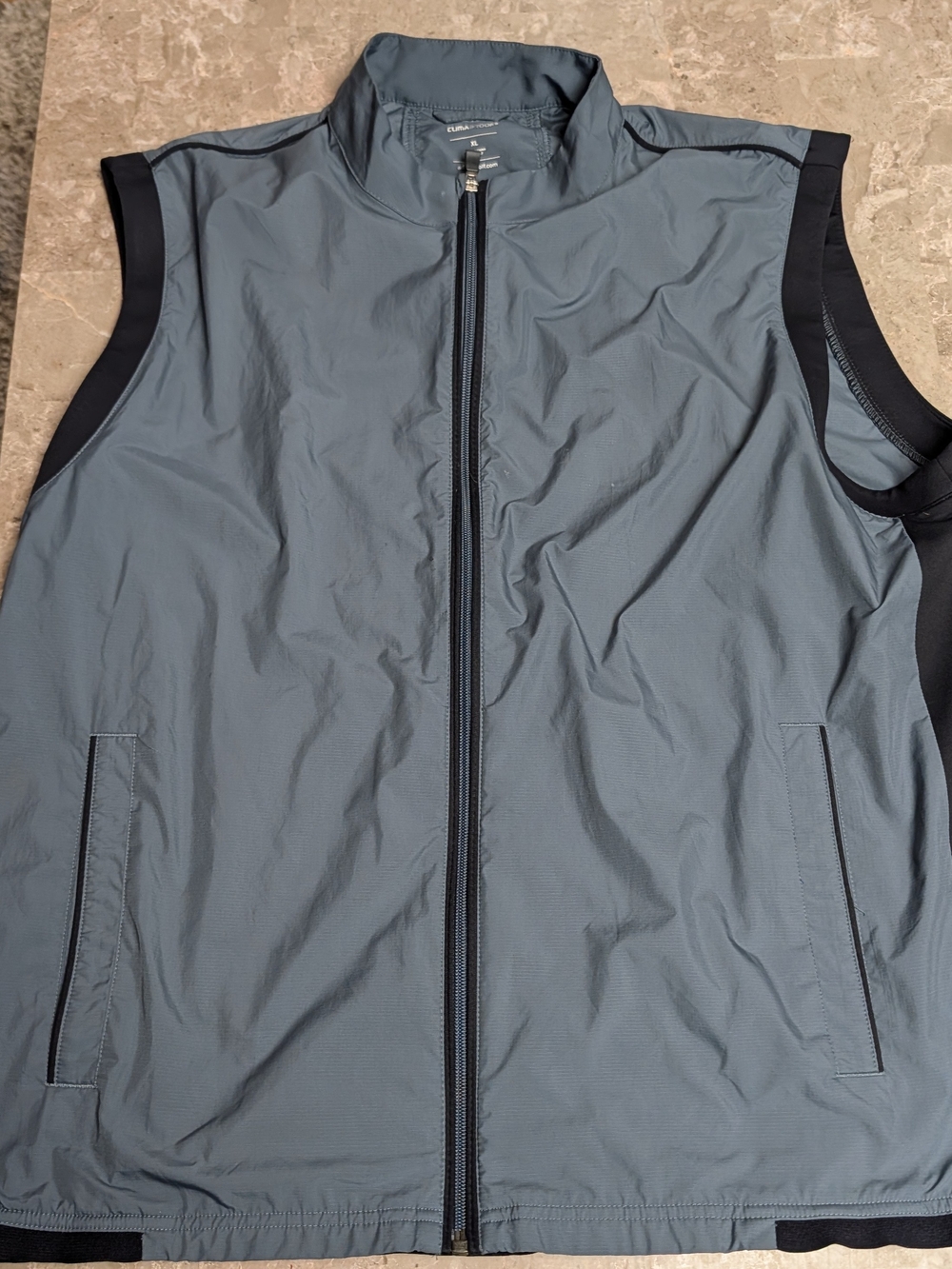 Adidas Men's Gray Full Zip Vest with Black Trim